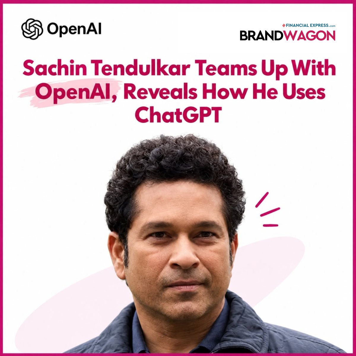 FEBrandWagon's tweet photo. Sachin Tendulkar has partnered with @OpenAI  in a multi-year campaign aimed at driving everyday AI adoption and showcasing practical uses of @ChatGPT  across India. https://t.co/ZMx0IzGpNh
