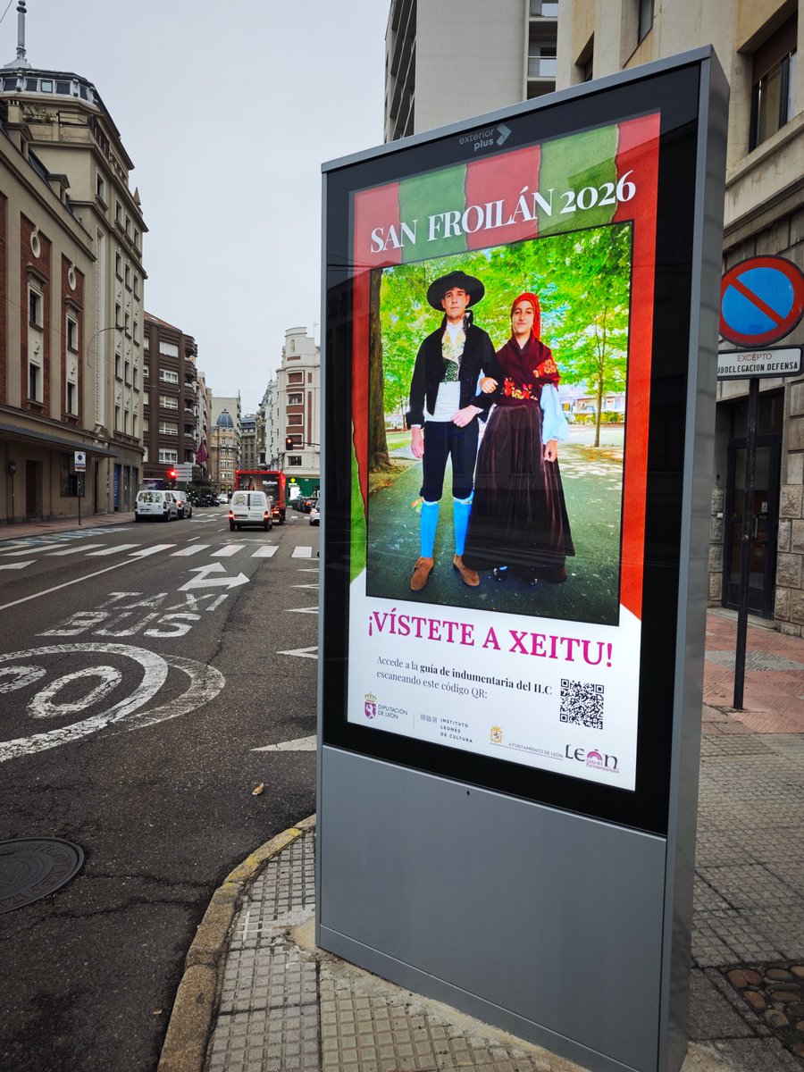 ilc_dipuleon's tweet photo. 👗 Estos días, nuestra ‘Guía de indumentaria tradicional’ puede verse en los mupis digitales de León Ciudad gracias a la cesión de este espacio por parte del @LeonAyto.

#León
#IndumentariaTradicional https://t.co/hxAybZtM5F