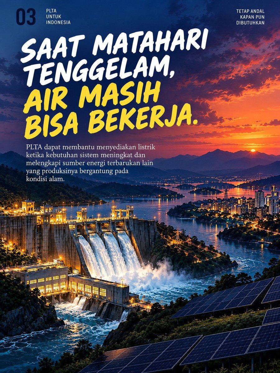 EVirdhansyah's tweet photo. Pembangkit Listrik Tenaga Air (PLTA) dapat membantu penyediaan listrik untuk memenuhi kebutuhan yang terus meningkat dengan menyediakan pasokan energi yang cepat, stabil, dan berkelanjutan

#EnergiTerbarukan
#GreenEnergy https://t.co/eoJA2ScVUI