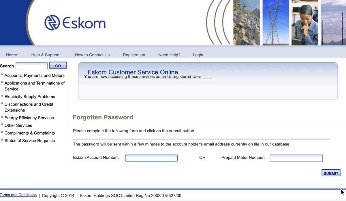 TimoSolo's tweet photo. I dont understand how @Eskom_SA's customer portal can be so useless.. 🧵

I reset my password using my account number; it displays the email address I registered with (anyone can use this to discover the email address from an account num!) https://t.co/wp3MCRTGnO