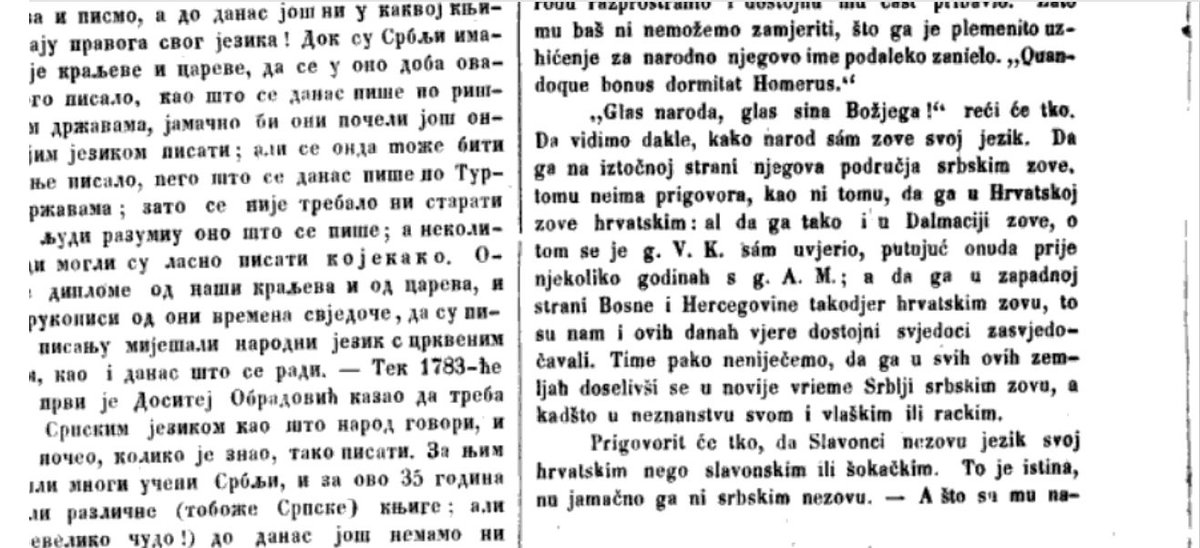 RIllyricum's tweet photo. Zanimljivost: Kad je 1841. Vuk Karadžić putovao južnom Dalmacijom u nastojanju da dokaže svoje tvrdnje probuđujući navodnu srpsku narodnu svijest tamošnjeg puka propisno se obrukao kad su mu odgovorali da ne znaju što je to "srpski jezik*, već da oni govore slovinski/hrvatski. ⬇️ https://t.co/v6tfIObsct