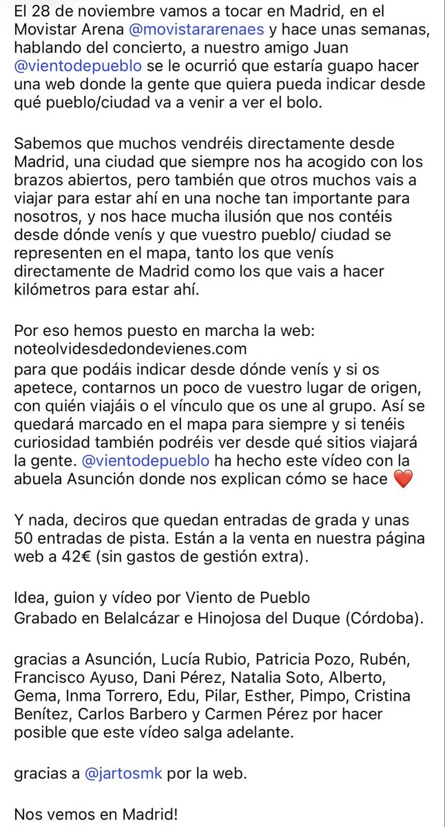 estoesLaMODA's tweet photo. El 28 de noviembre tocamos en Madrid, en el @MovistarArenaEs 

Hemos puesto en marcha la web: https://t.co/f1E4WDskbR para que podáis indicar desde dónde venís y si os apetece, contarnos un poco de vuestro lugar de origen, con quién viajáis o el vínculo que os une al grupo ❤️ https://t.co/8s3CAiupiF