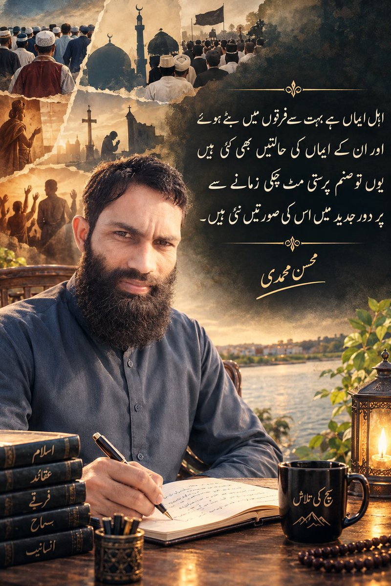 Lovespreacher's tweet photo. اہل ایماں ہے بہت سے فرقوں میں بٹے ہوۓ
اور ان کے ایماں کی حالتیں بھی کئی ہیں 
یوں تو صنم پرستی مٹ چکی زمانے سے 
پر دور جدید میں اس کی صورتیں نئی ہیں۔
محسن محمدی https://t.co/ky4clx1lzd