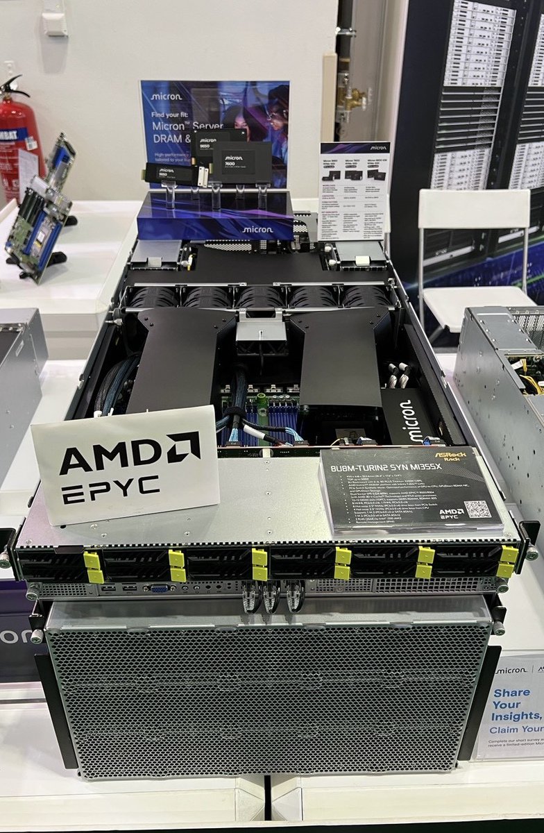 ASROCKRACK's tweet photo. We're live at DCW Asia! Stop by Booth L35 to explore our newest AMD-powered server lineup featuring:

💠 4U8G-TURIN2/RF 💠 VENICED16-2L+ 💠 SORANOD8-2L2T 💠 8U8M-TURIN2 SYN MI355X https://t.co/lVskkRvWsO