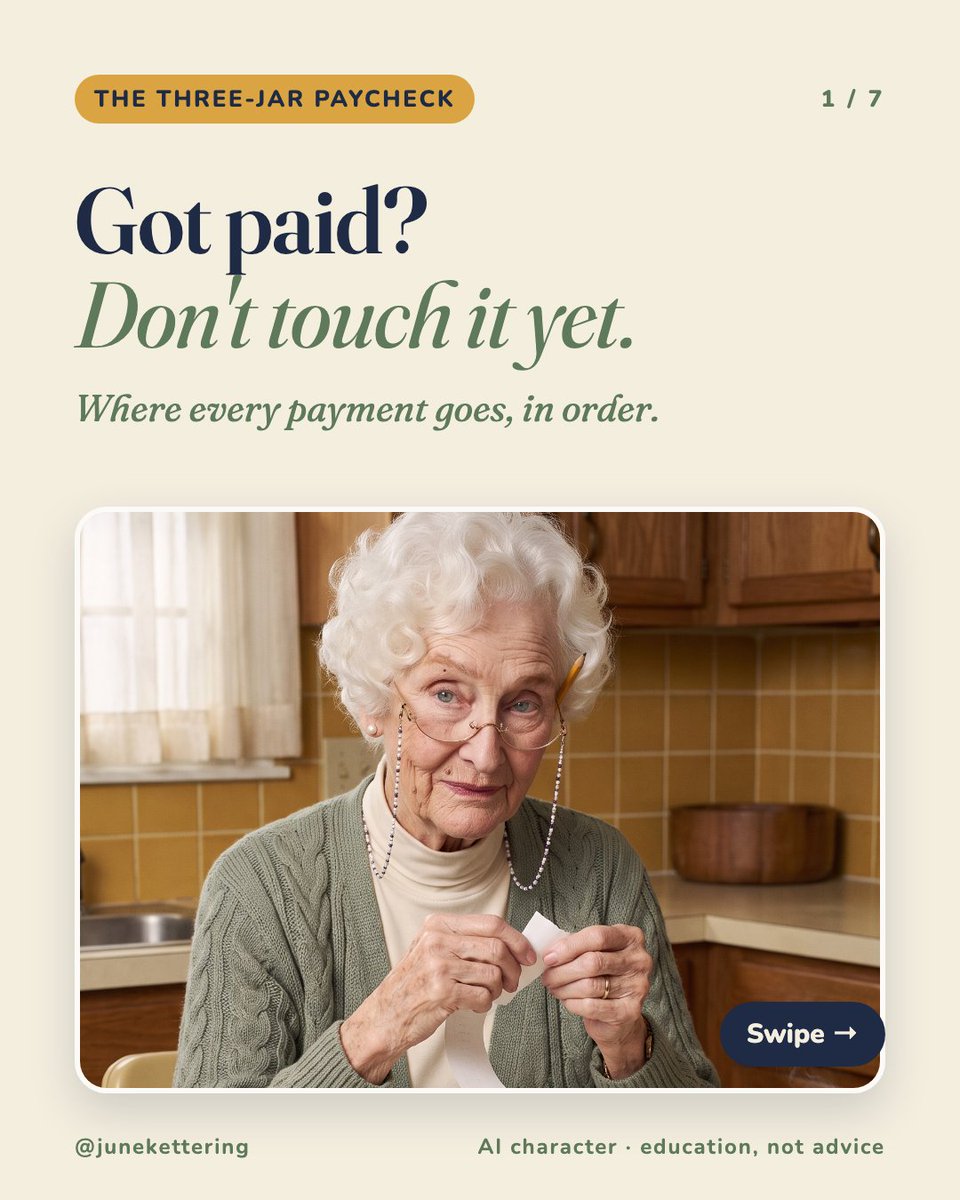 junekettering's tweet photo. Freelancers, when a payment lands:

1. Uncle Sam's cut goes out first
2. Then the slow-month cushion
3. What's left is your paycheck

Most people do it backwards. Then April shows up. https://t.co/YRE1jZ5Fm6