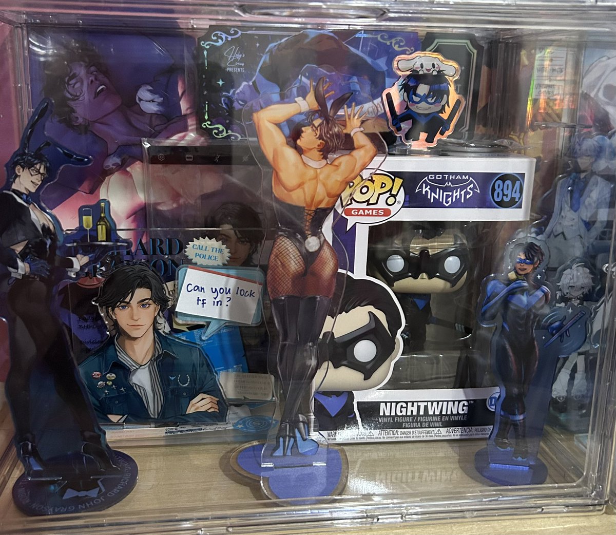 sweetchayux's tweet photo. the dick shrine… not much yet bc a lot of my merch are still stbos but it’s getting there https://t.co/BgYa2aNH1e