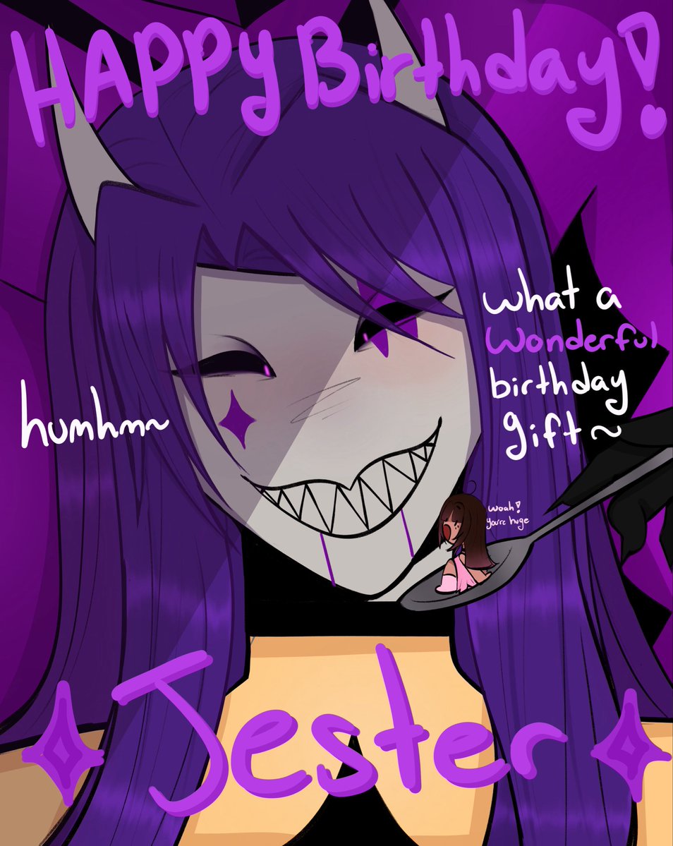 pink_poki's tweet photo. Happy Birthday Jester!! I hope you enjoy your gift heheh!

#TFCJester #thefreakcircus #Jester https://t.co/Qx2mdEvcrp