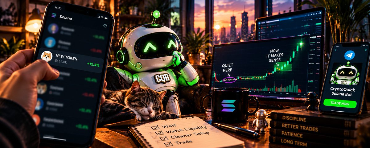 cryptoquickbot's tweet photo. You almost scroll past it.

One Solana token sits there quietly while everyone else is chasing louder moves.

Later, the chart changes.
The setup gets cleaner.
Now it’s worth acting on.

That’s when CryptoQuick Solana Bot matters not for the hype, but for the execution.

See it early. Trade it when it makes sense.

https://t.co/wOKnnHRZtZ