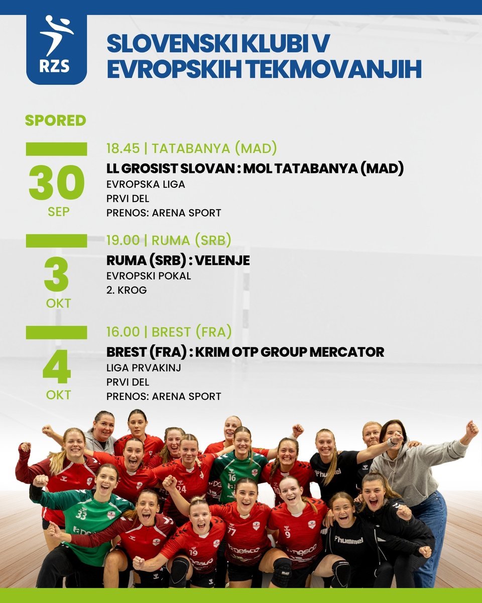 rzs_si's tweet photo. V tem tednu nastope v mednarodnih tekmovanjih začenjata še @RD_Slovan in Velenje. Srečno! 💪

#ehfel #ehfec #ehfcl https://t.co/g4HHZoU06W