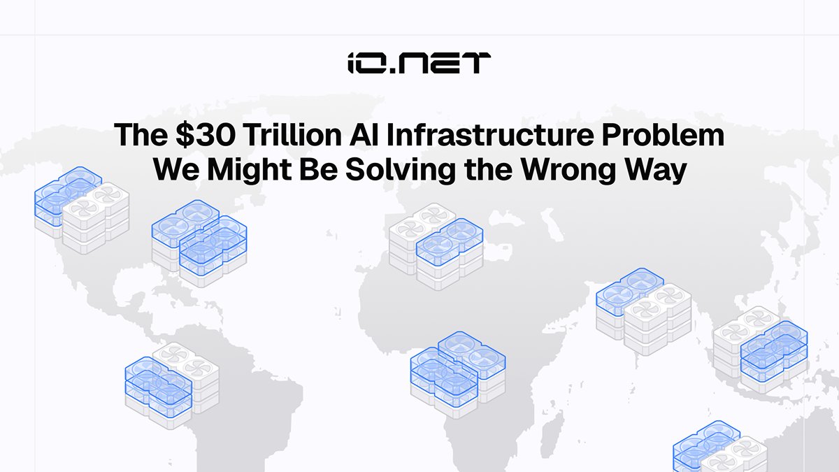 ionet's tweet photo. $31.6 trillion

That's what PwC estimates will be spent on AI infrastructure through 2050.

And you still can't get a GPU.

The AI compute crisis isn't just a chip shortage. 

It's a coordination problem.

Capacity is reserved, idle, and siloed behind procurement cycles. 

More chips alone won't fix that. That's why @ionet is building a different solution.