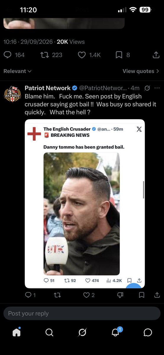 Teax2sugars's tweet photo. @TRobinsonNewEra The English crusader apparently posted it first https://t.co/AyJr3l5onc