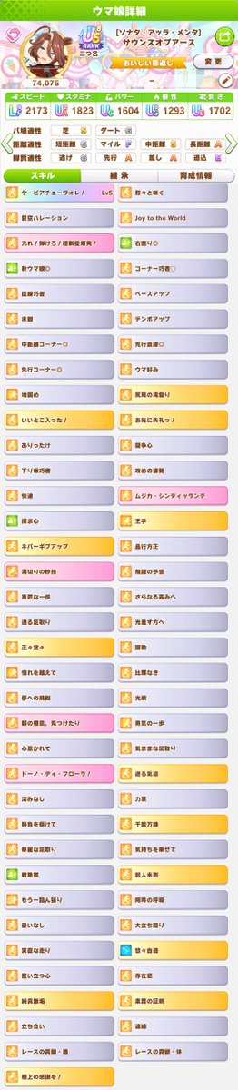 mui_mui6161's tweet photo. チャンミ凱旋門賞　1日目　17-3
とりあえずの勉強家2人の突貫、先行過多時序盤の挙動安定しないのと追い比べどうするかに折り合いがつかないから困った
もう少しアースが勝つと思ってたので要観察、今日２敗の追い比べキャリーで終盤手を抜くべきか悩み所、アモアイは更新したい https://t.co/zJeJNXGwyQ