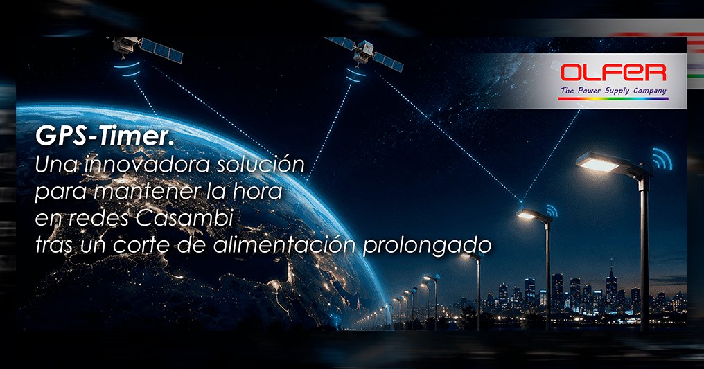 _OLFER's tweet photo. ⏱️¿Cortes de red en alumbrado exterior? Adiós a la pérdida de hora en redes Casambi.

La función GPS-Timer sincroniza por satélite tras cualquier apagado: 
⚡ Autonomía temporal infinita 
📍 Geolocalización automática 
🌐 Sin SIM ni Internet

🔗 https://t.co/KY3mYBzrKs https://t.co/bmYyMyMWxL