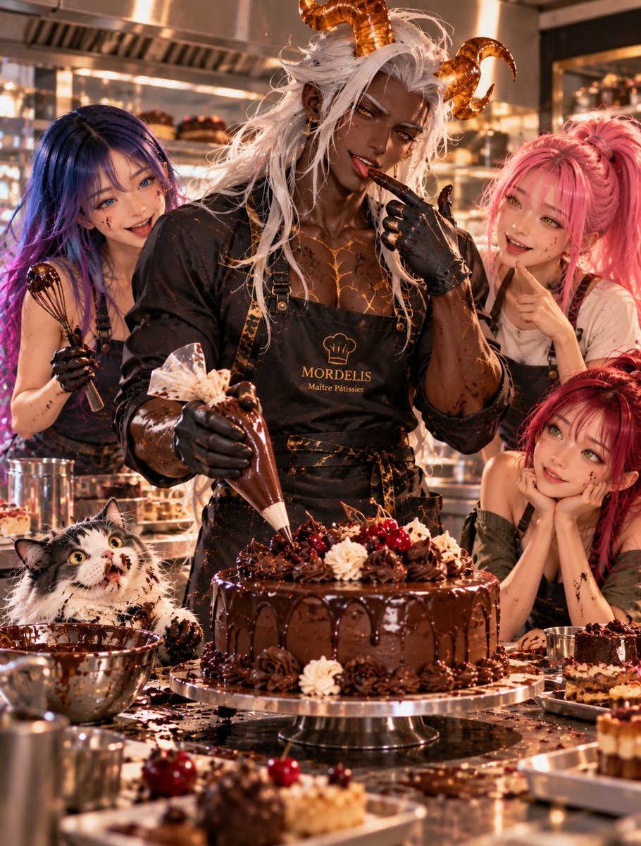 AikoLinLab's tweet photo. 🧪 EXPERIMENT #154

Mordelis entered the Lab.

Five minutes later, the experiment somehow became a pastry masterclass. 🍫😈

Apparently chaos can be perfectly tempered.

#AikosLab #AikoLin #Mordelis #PastryChaos #AIArt https://t.co/pVtWWmFYlu
