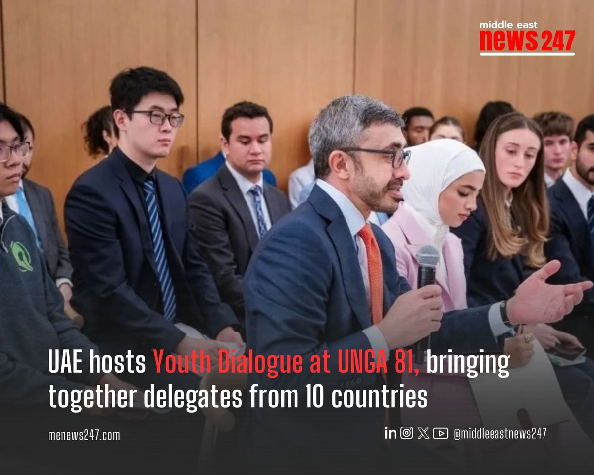 menews247's tweet photo. UAE hosts Youth Dialogue at UNGA 81, bringing together delegates from 10 countries
Read the full story ➡ https://t.co/RrvDNQ1E7T
#UAE #UNGA81 #UAEYouth #YouthEmpowerment #SheikhAbdullahBinZayed #UnitedNations https://t.co/rnTYcylSSU