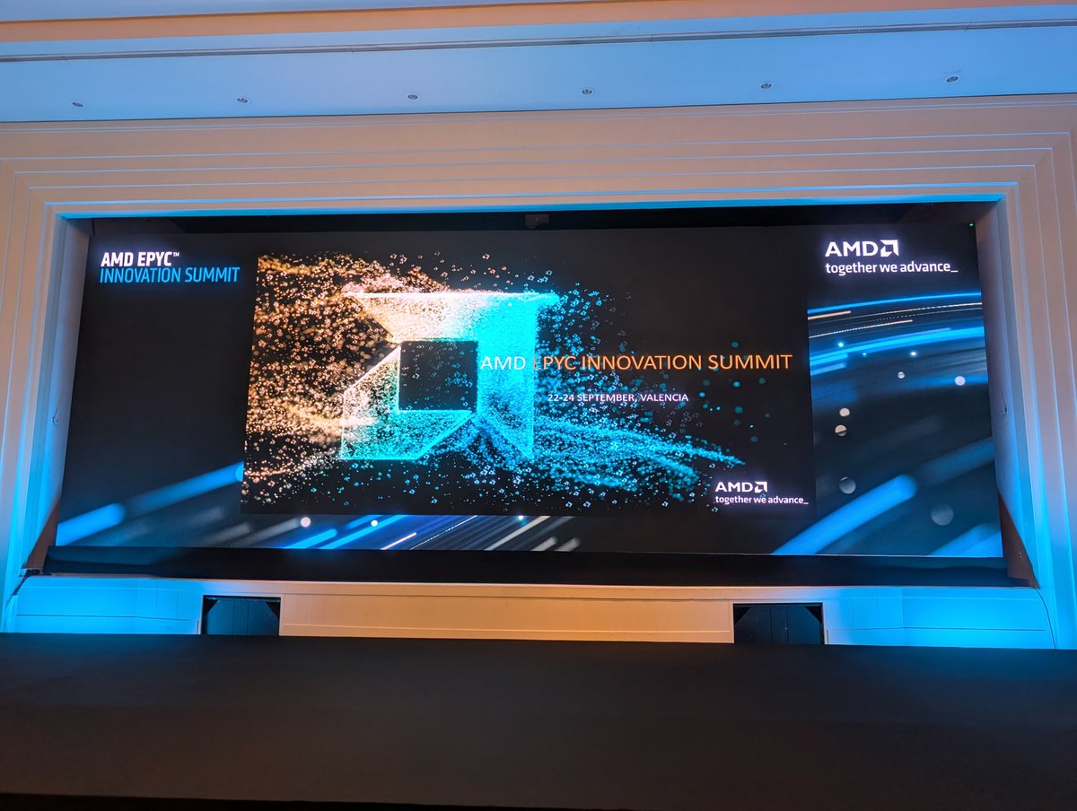 MegwareComputer's tweet photo. What happens when HPC meets Valencia?

Last week, our COO Peter Großöhme joined the @AMD  EPYC™ Innovation Summit 2026 in #Valencia.

Great conversations, valuable insights, and a closer look at the latest AMD EPYC™ developments.

Thanks to AMD for having us! 🤝

#AMD #HPC https://t.co/7QKbyCxU2z