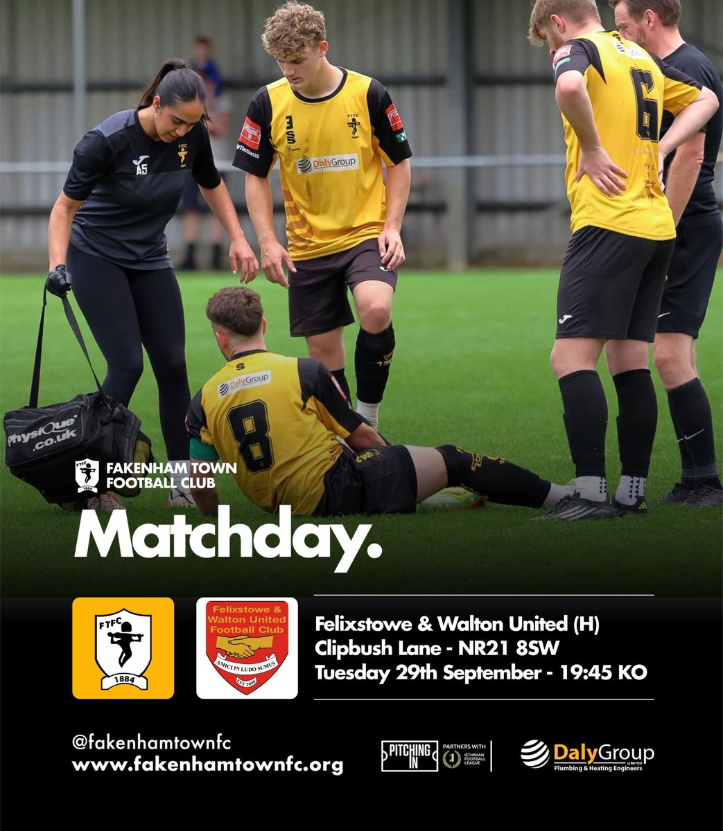 fakenhamtownfc's tweet photo. ‼️IT’S MATCH DAY AT THE DALY GROUP STADIUM‼️
Today we are back in action as we face Felixstowe & Walton United at home ⚽️
KO is at 19:45! We look forward to seeing you all there🧡🖤
#UpTheGhosts #UTG 👻👻 https://t.co/qLU6BjudHz