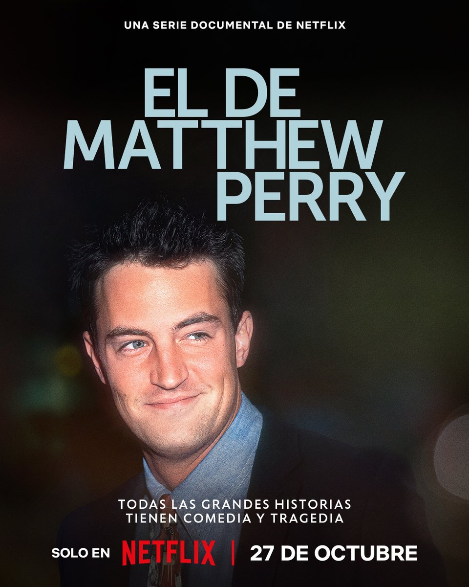 NetflixES's tweet photo. Después de verle un millón de veces, toca hacerlo a través de los ojos de su hermana y amigos. 'El de Matthew Perry', la serie documental, recuerda al hombre que alcanzó la fama mundial, y habla de cómo la honestidad se convirtió en su mayor legado. Disponible el 27 de octubre. https://t.co/jUqBfuV5yy
