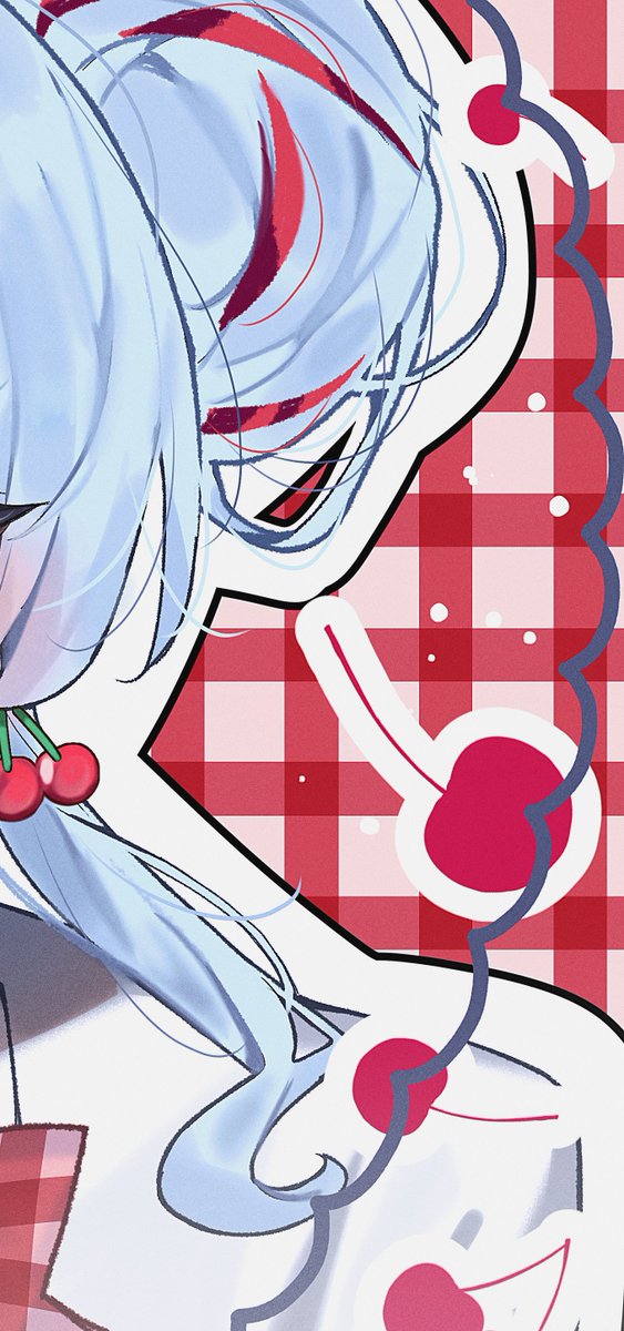 ussame114's tweet photo. チェリーポップ🍒🩵 https://t.co/o3iQ4K81GK