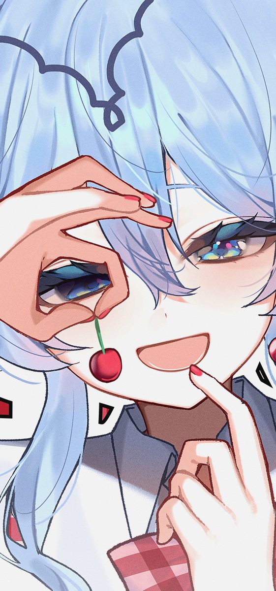 ussame114's tweet photo. チェリーポップ🍒🩵 https://t.co/o3iQ4K81GK