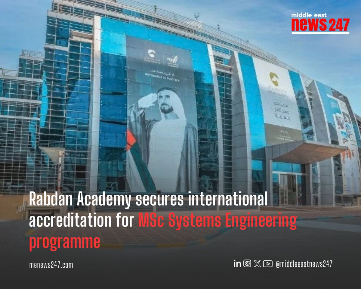 menews247's tweet photo. Rabdan Academy secures international accreditation for MSc Systems Engineering programme
Read the full story ➡ https://t.co/m8ECJTWAlz
#RabdanAcademy #SystemsEngineering #DefenceEngineering #IETAccreditation #UAEEducation #EngineeringEducation https://t.co/qORr3kO390