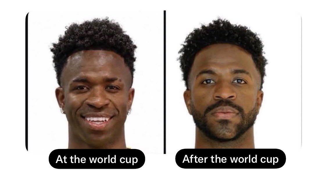 99Jimmx's tweet photo. Several reports from Brazil have emerged believing the current Vini jr is the clone of the original at the World Cup https://t.co/lWBs2Rq2h7