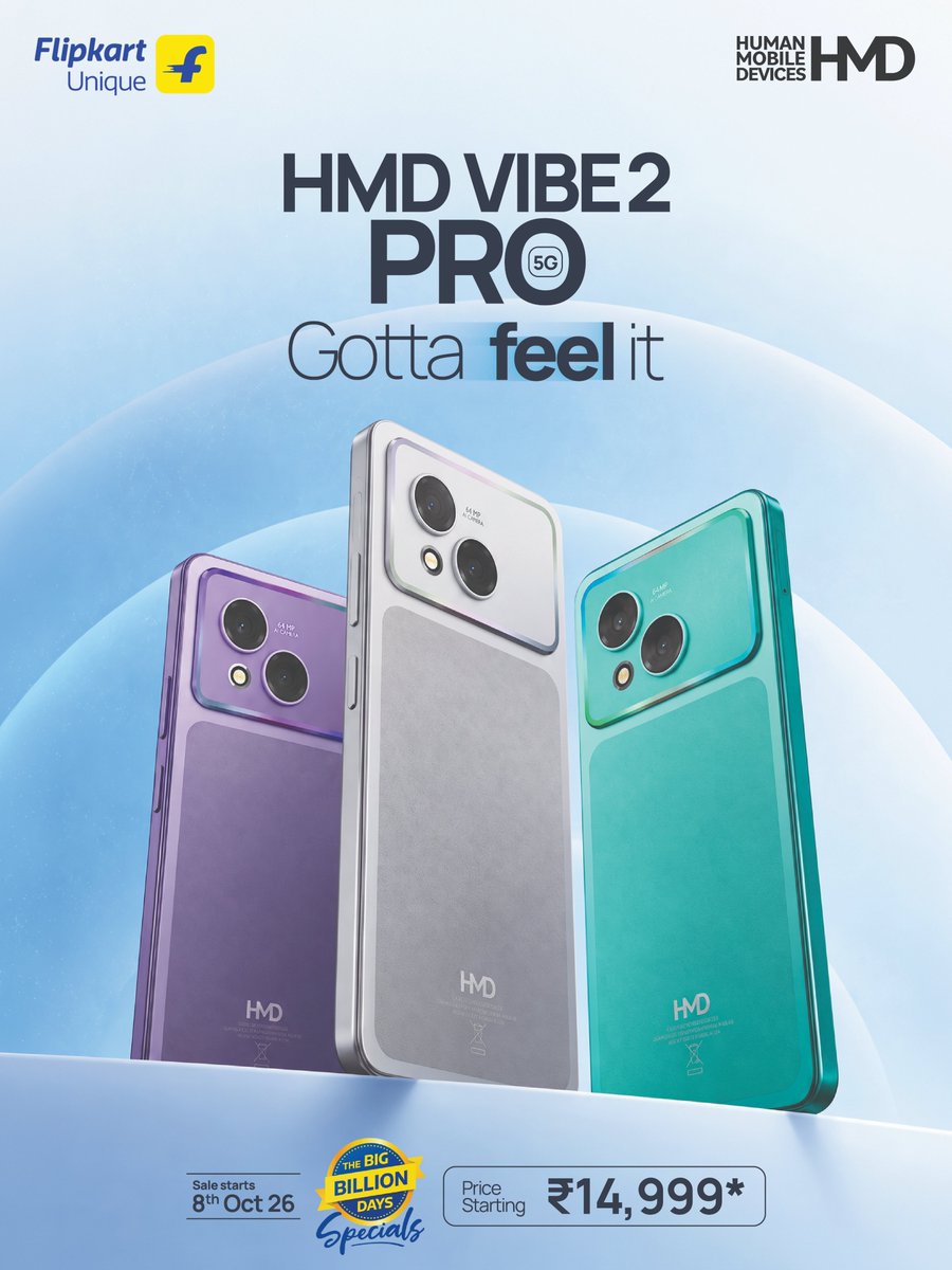 TusharG98540565's tweet photo. HMD Vibe 2 Pro 5G launched in India.
⬜ 6.78" FHD+ 120Hz LCD Display
⬜ Dimensity 6300
⬜ LPDDR4X+ UFS 2.2
⬜ 64MP Sony IMX682 Main + 2 Macro
⬜ 13MP🤳
⬜ 6000mAh🔋+ 33W⚡
⬜ Android 16
⬜ Dual Stereo🔊, 3.5mm jack
⬜ 8.3mm, 197g
Price:
6+128: ₹16K
8+128: ₹18K
#HMD #Vibe2Pro https://t.co/oIVVC0TcKT