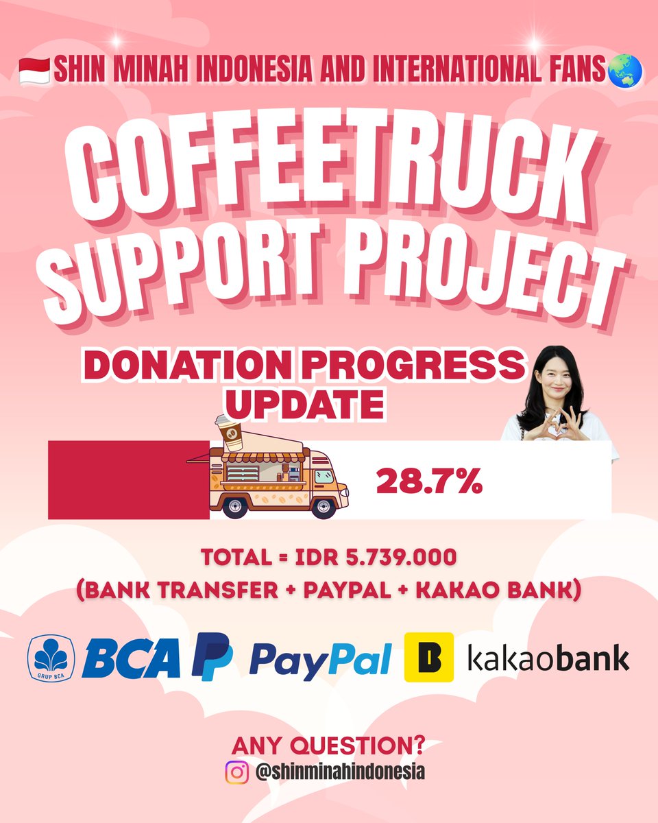 shinmina_id's tweet photo. [UPDATE] #ShinMinah Indonesia & International Fans Coffee Truck Project 🚚

Hi everyone! Donations for our coffee truck project are still open. Since we’re still quite far from our initial target, we’ll be extending the donation period until we reach our goal 🥹

If you’d like to join us and show your support for Shin Minah, we’d truly appreciate your contribution🤍

Come join us and let’s make this coffee truck for Shin Minah happen together 🫶🏻

Please help us share this project with other Shin Minah fans. Every share means a lot and could help this project 🤍

#ShinMina #신민아