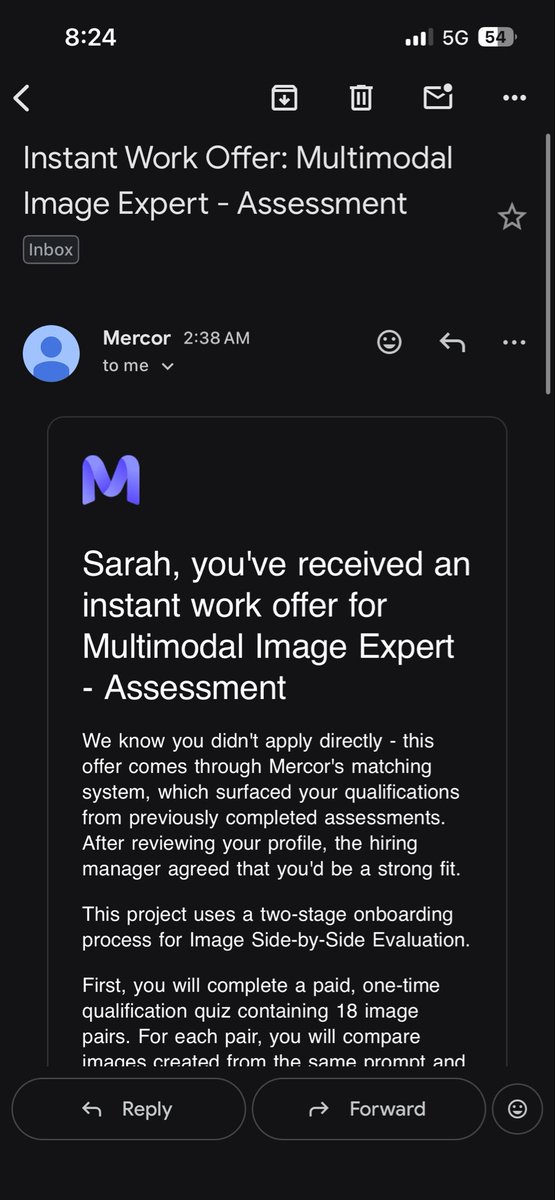 kachilarry's tweet photo. Almost two weeks later… 👀
I had to take a short break from X because work got busy, especially with @mercor .
And guess what? I got another offer and this time, I didn’t even apply for it. 🤝🏾

I’ve also noticed that a lot of people signed up on Mercor after my previous posts.
But let me put this out there:
If you’re not ready to put in the work, there’s really no need to sign up.
I’ve seen people make one application and stop. Some haven’t even completed one assessment.

You don’t sign up today and get an instant offer after one application.
I already told you how many rejections I got before getting my offers. 

You have to apply. Complete your assessments. Take more relevant assessments. Optimize your CV. Keep going even when you get rejected.

Also, I got quite a few questions asking if my Mercor account is a Nigerian account.
Yes, it is. 🇳🇬
Mercor accepts people globally, and I receive my payments directly into my local Nigerian bank account through Stripe Express.
So if you signed up because of my previous posts, please don’t just stop at signing up.

Put in the work. That’s the whole point. 🚀
#mercor @mercor