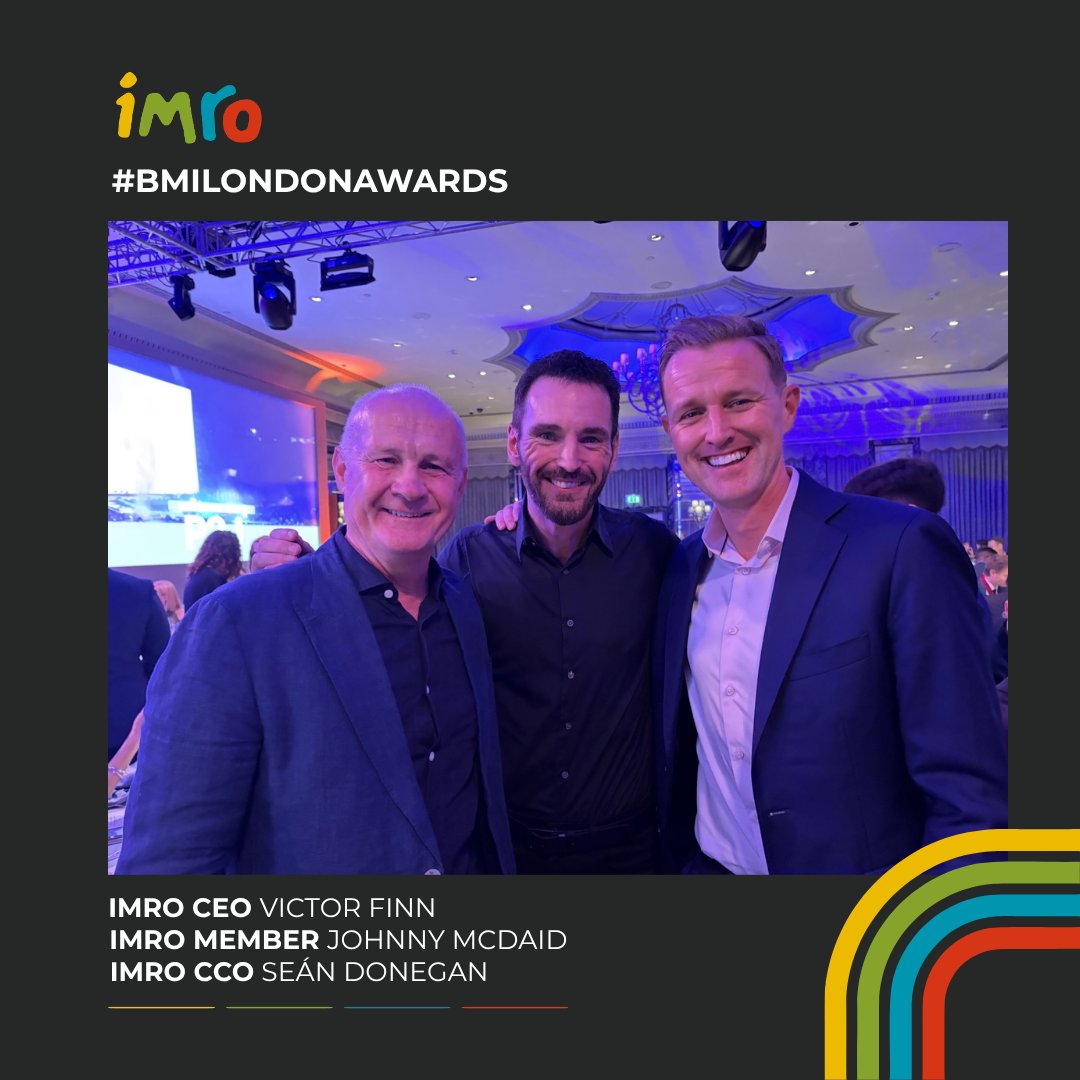 IMRO_music's tweet photo. ⭐What a night at the @BMILondon Awards, where IMRO member @johnnymcdaid was presented with the prestigious President’s Award in recognition of his outstanding contributions to songwriting and music.
#BMILondonAwards #johnnymcdaid #IMRO https://t.co/7YpyDzaIcD