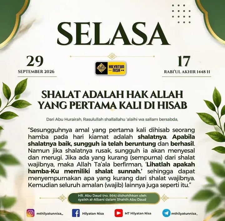 HafsaHerma41994's tweet photo. Bismillahirrahmaanirrahiim Assalamu'alaikum Warohmatullah Wabarokatuh 
Waktu Maghrib Jakarta dan Sekenanya Selasa 17 Rabiul Akhir 1448 H Pukul 17:50  WIB Utamakanlah #JAMAAH AWAL WAKTU DIMASJID DUHAI SAHABAT/IKHWAN🕌
#Tuma'ninah😊
#Sami'naWaatho'na😊 https://t.co/plRKumXrbz