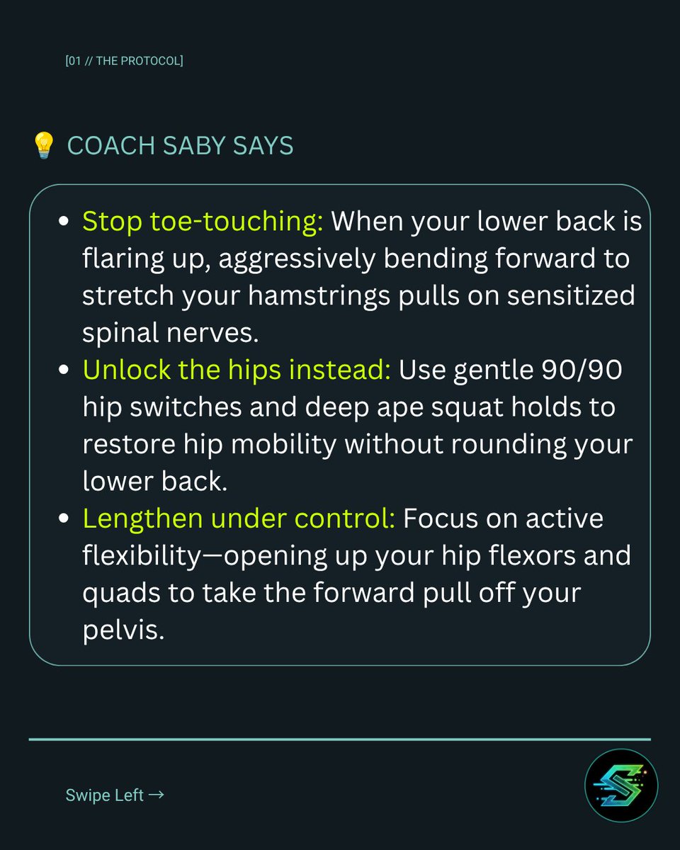 subsfitness's tweet photo. #LowBackPain #SpinalHealth #TendonTuesday #FlexibilityTraining #HipMobility #Mechanobiology #CorticalGuarding #Biomechanics #SoftTissueTherapy #SubsFitness https://t.co/0GzrNMfZyq