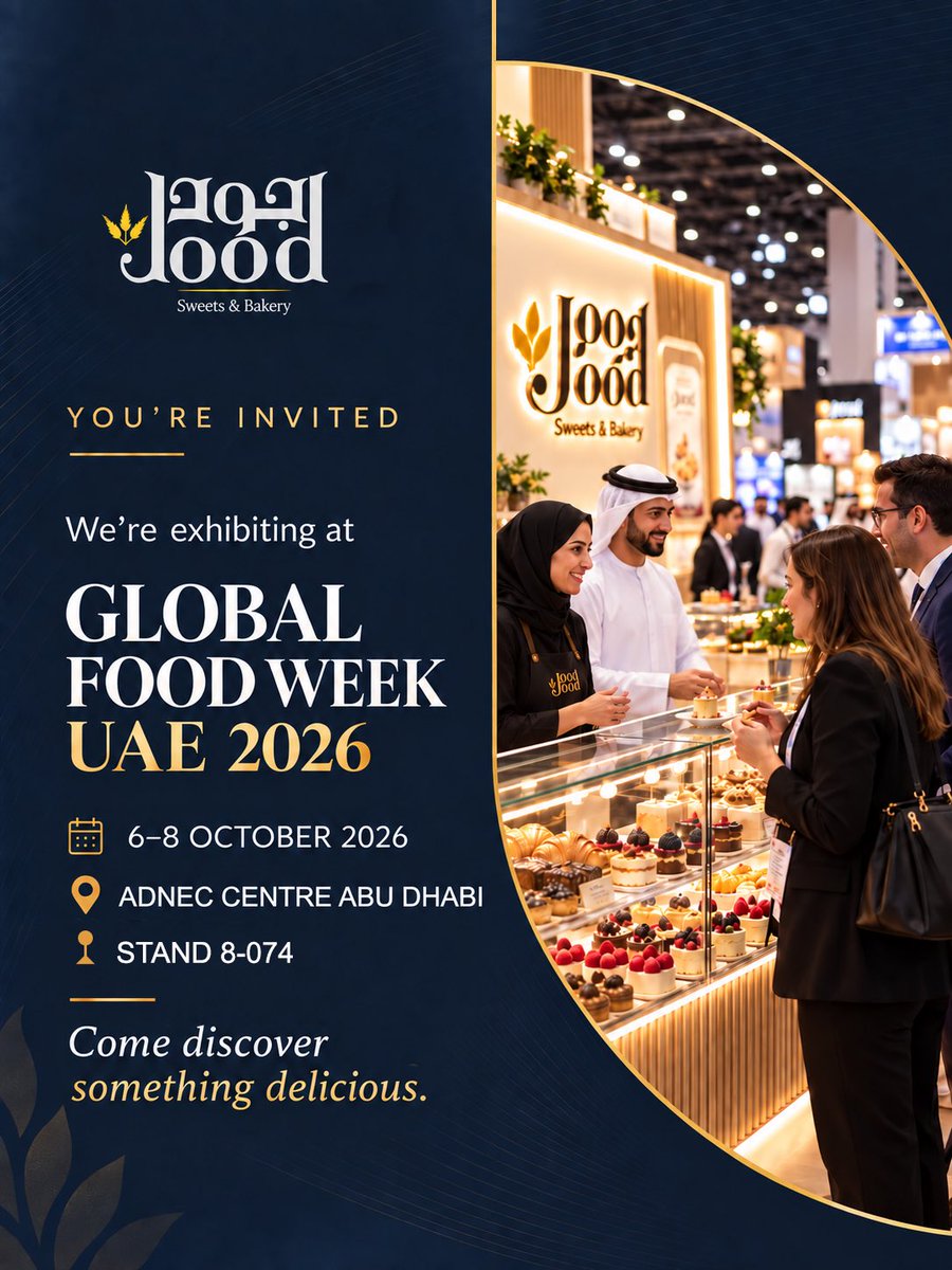 JoodBakery's tweet photo. You’re invited - GLOBAL FOOD WEEK 2026 - 06 - 08 October https://t.co/5sRkga69la
