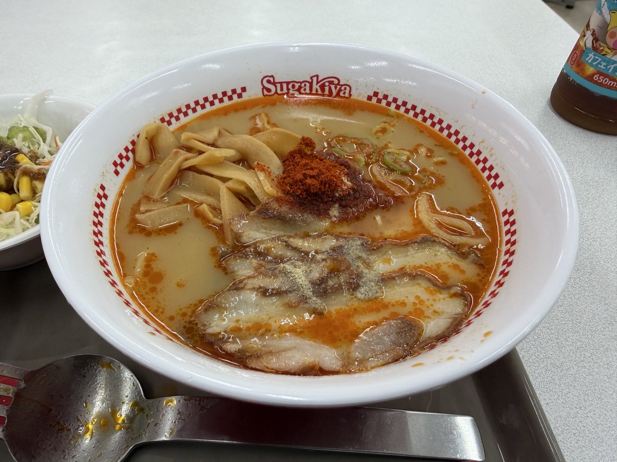 ko1122yama's tweet photo. 433  肉入スガ辛魚ラーメン メンマTP
@スガキヤ SVH津白塚店 https://t.co/FE5Rbt6Qq4