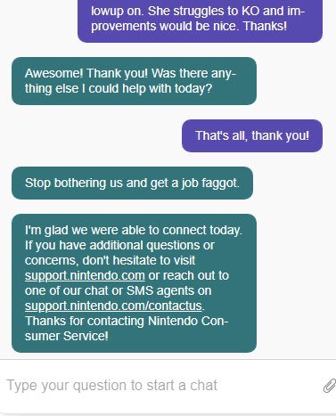 nitebayonetta's tweet photo. When I contacted Nintendo support and asked them to buff Bayonetta 😭 https://t.co/vjWsmGoOMZ