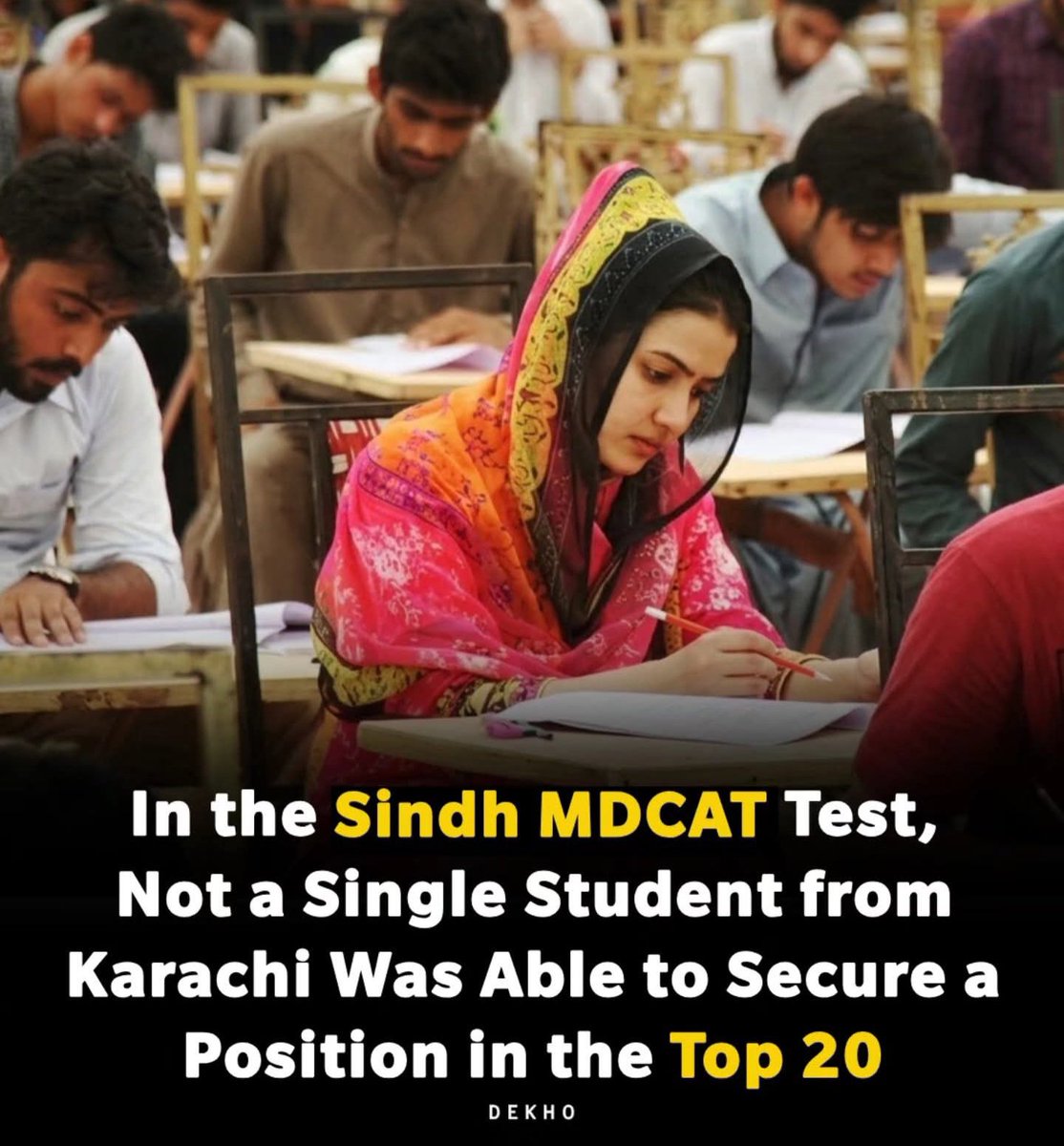 SMRehmaan's tweet photo. Well, the education system in interior Sindh must have become truly “world-class”! 😏
Out of 33,831 successful candidates in Sindh MDCAT, 22,538 were girls and 11,293 were boys. Yet, remarkably, not a single student from Karachi made it into the Top 20.
Karachi—the province’s largest city and traditionally one of its major educational centres—couldn’t secure even one spot in the Top 20.
Looks like it’s finally time for Karachi to learn a few lessons from the “extraordinary” education system of interior Sindh! 😂👏
#SindhMDCAT #KarachiEducation #MDCATResults #SindhEducation