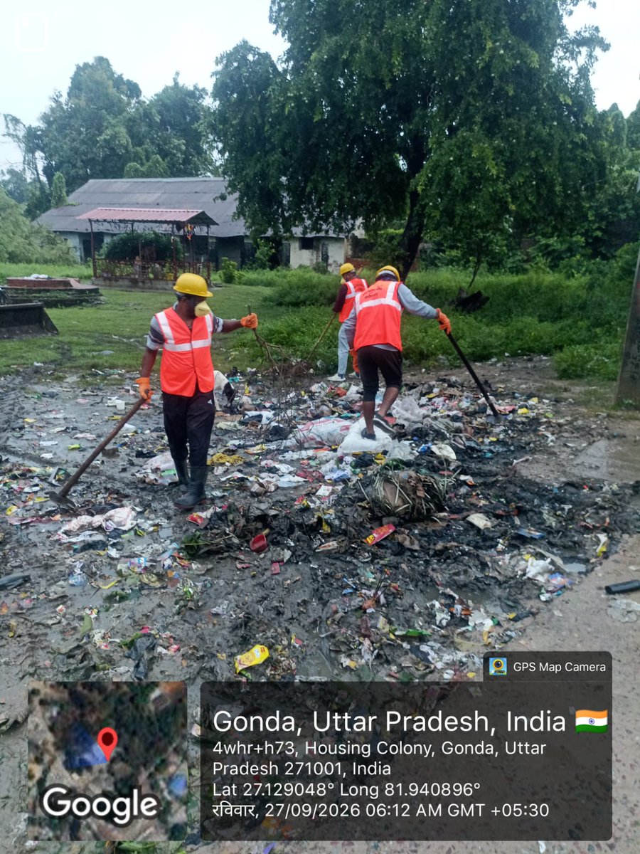 GondaNpp's tweet photo. स्वच्छता ही सेवा 2026 के तहत शासन,अध्यक्ष महोदया के निर्देशन व अधिशासी अधिकारी की अध्यक्षता में RRR सेंटर,गांधी पार्क सहित प्रमुख स्थलों पर जनभागीदारी से वृहद साफ-सफाई कार्य कराया गया
 #swachhtahiseva2026 @dmgonda2 @SBM_UP @aksharmaBharat https://t.co/magfXmPKuH