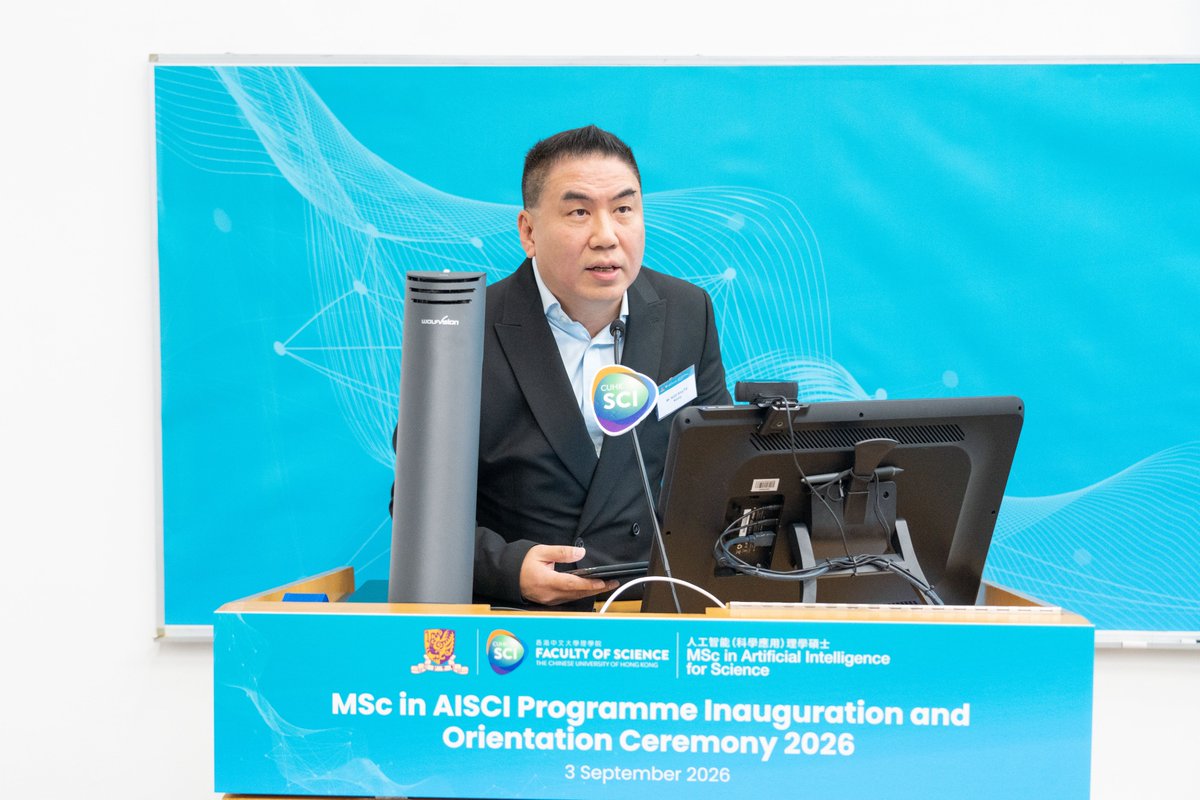 CUHKScience's tweet photo. Happy Inauguration to #CUHKScience's MSc in AI for Science #AISCI! 2027-28 intake applications now open, details: https://t.co/puExOs41OK
#ScienceEmpowersYourDreams #LearnSciencetoBettertheWorld #CUHK #CUHKResearch #AIforScience https://t.co/m74JXgA4cI