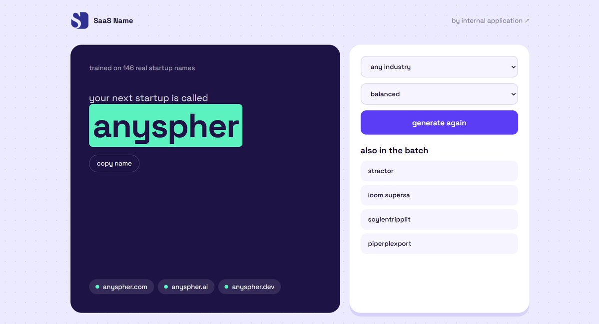 ankitkac's tweet photo. Day 4

Shipped a SaaS name generator.

It suggests startup names and available domain extensions so founders can name the product faster.

https://t.co/gpk1ZKuVMp