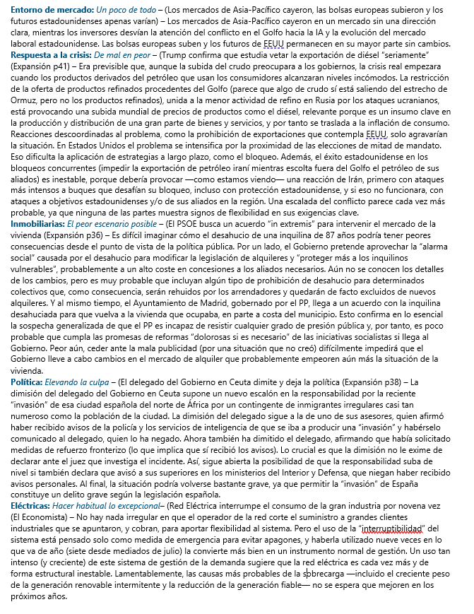 jacobotweetsnow's tweet photo. TOME 5 Y VUELVA MAÑANA (29/9/26) #Mercados #GuerradeIran #Inmobiliarias #Politica #Electricas Nada de esto es asesoramiento de inversión. https://t.co/ttA4ZHJFAg