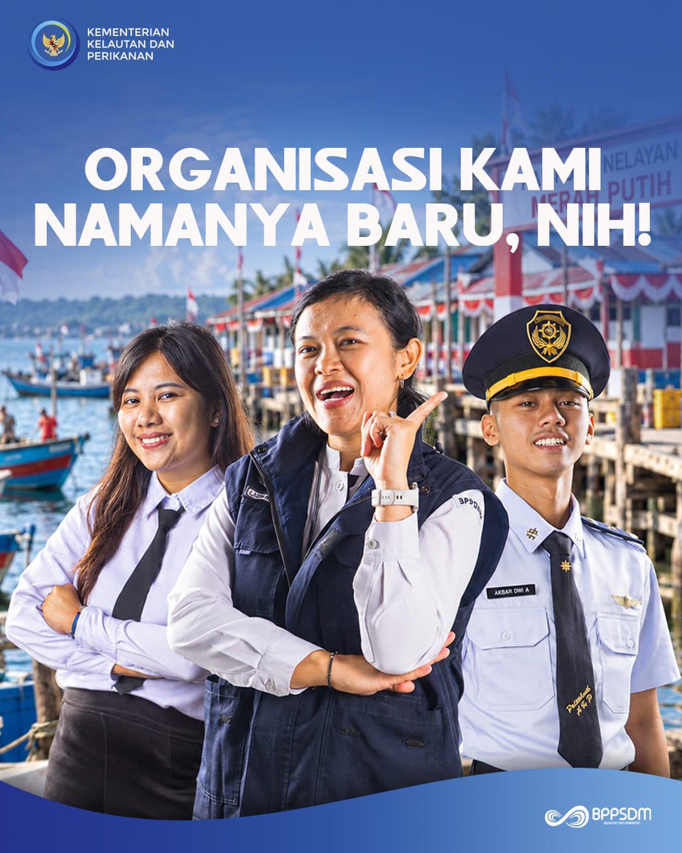 bpmkp_bwi's tweet photo. Akhirnya, yang dinanti TIBA!

#SobatBahari, penataan organisasi @bppsdm_kp membawa perubahan pada nomenklatur UPT sebagai bagian dari penguatan fungsi dan fokus pengembangan SDM Kelautan dan Perikanan.

#KKPGOID #SaktiWahyuTrenggono @kkpgoid @saktitrenggono @in_radiarta https://t.co/pqzwDGHWdH