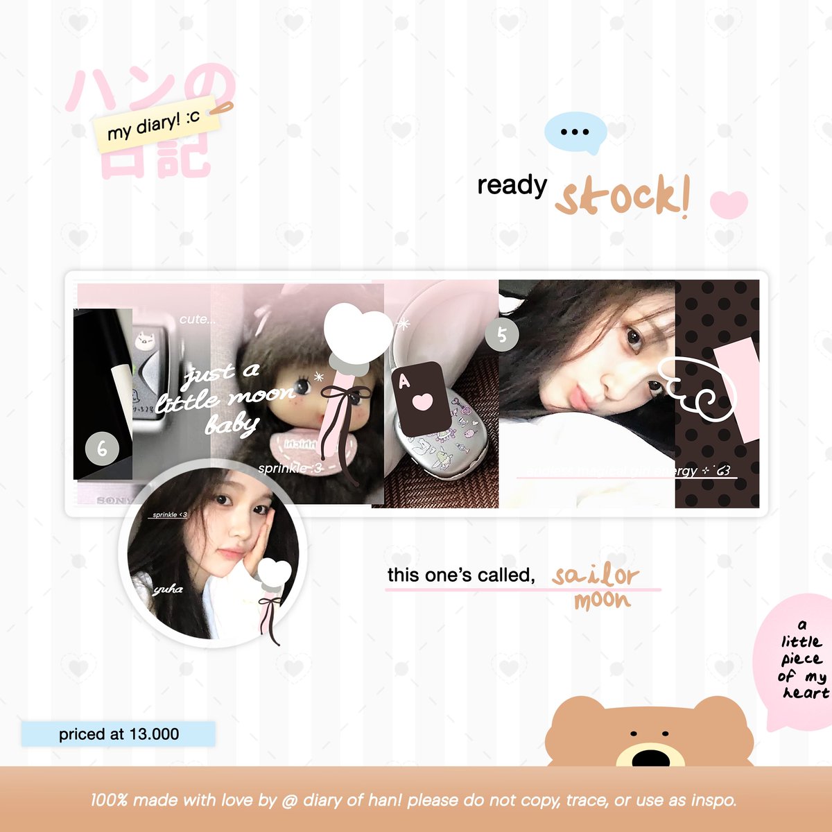 diary__of__han's tweet photo. help repost yaaaa, maaci! ♥︎ 💢😴

halo semuanya :p aku punya 8 layout ready stock (yuha, wony, ian, juun) harga tertera pada gambar dan sudah free retext yaap! 🐈‍⬛ kalau temen temen berminat bisa DM sajaaa :3 #zonauang https://t.co/WhxChldWhH