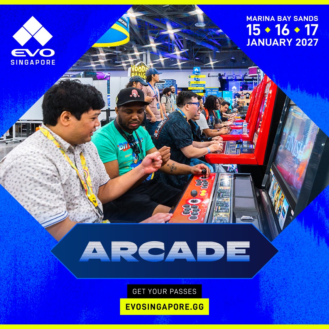 evosingapore's tweet photo. A true arcade experience is coming to Evo Singapore - with dozens of arcade machines from around the world!

Get your Passes 🔗https://t.co/1hbj8tPwwJ

#EvoSingapore #EvoFGC https://t.co/OGPBbpIPj4