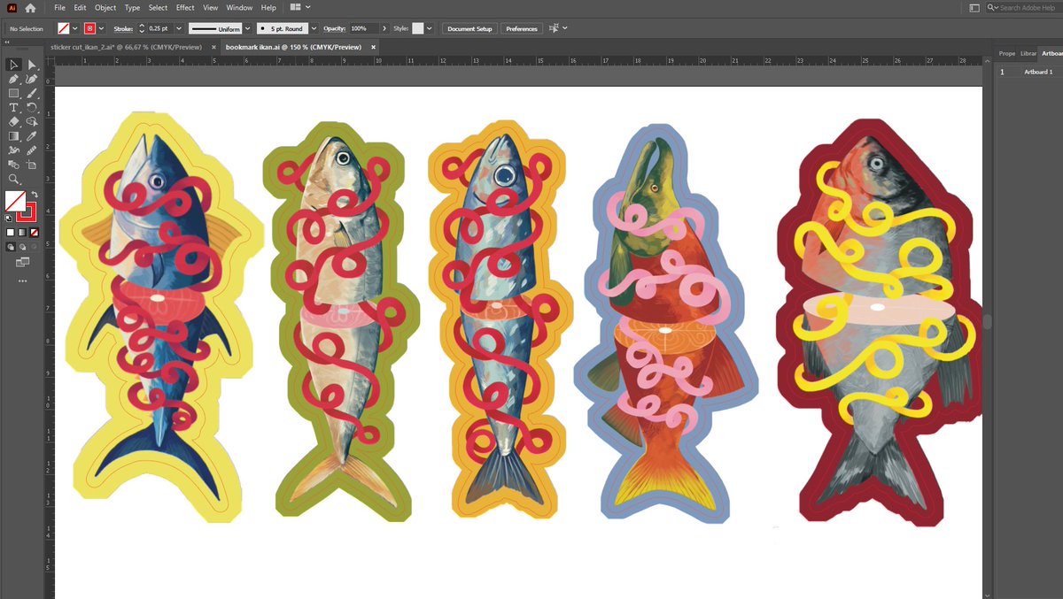 sodakuweh's tweet photo. making fish bookmarks for #cf23 https://t.co/kPOv036htY