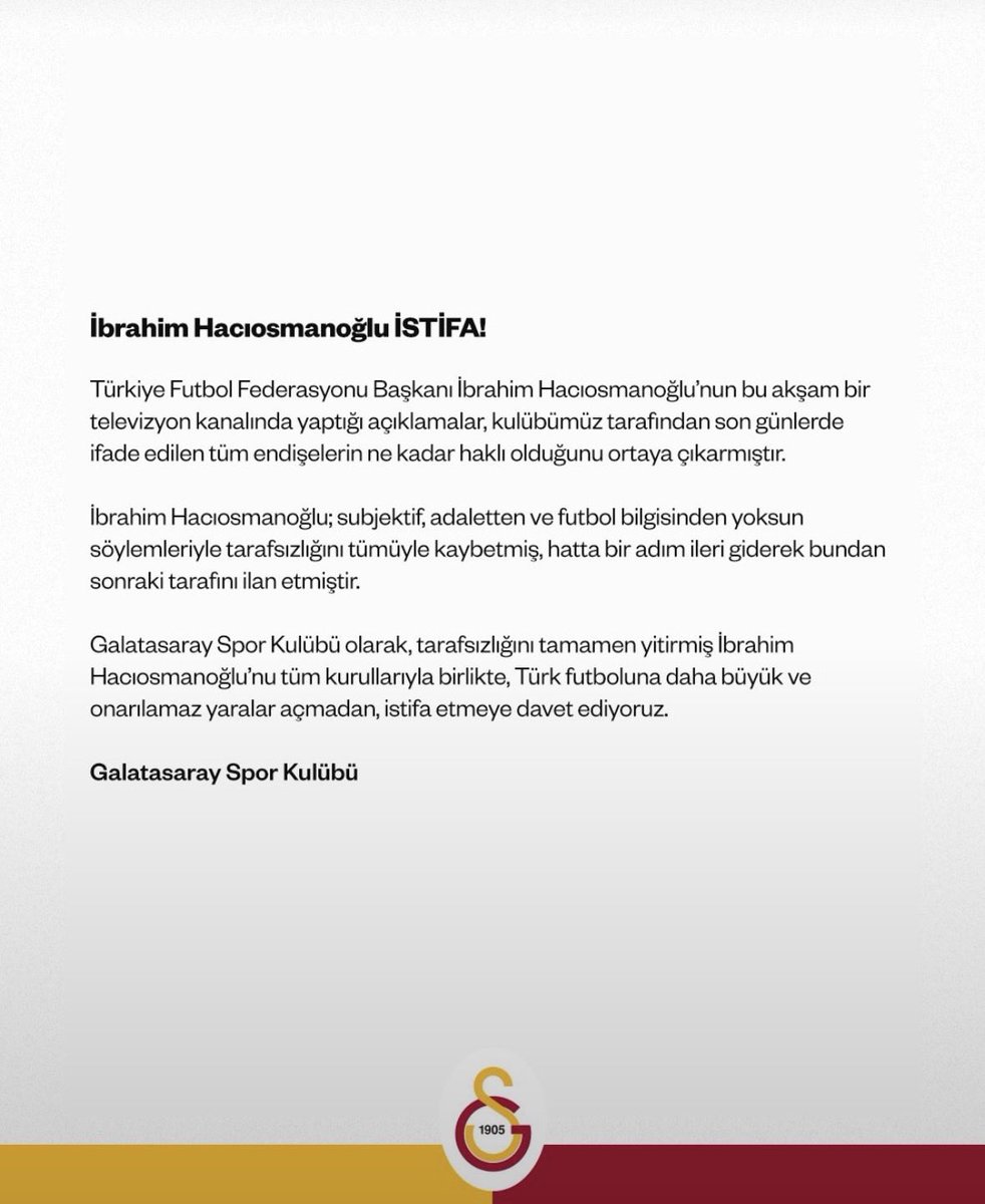zcakir27's tweet photo. Bakmayın şimdi birilerinin atıp tuttuğuna!
Ferhat Gündoğdu'lu @MHK_Resmi döneminde;

❌ En çok Galatasar'ın golü iptal edilmiş 
🟥 En çok kırmızı kart gören takım Galatasaray olmuş 
⚽️ En çok penaltı Galatasaray aleyhine verilmiş  
❌ En çok Galatasaray'ın penaltısı iptal edilmiş 

O yüzden de MHK ve @TFF_Org nin istifasını isteyecek cesaret ve samimiyeti bir tek @GalatasaraySK göstermiş.