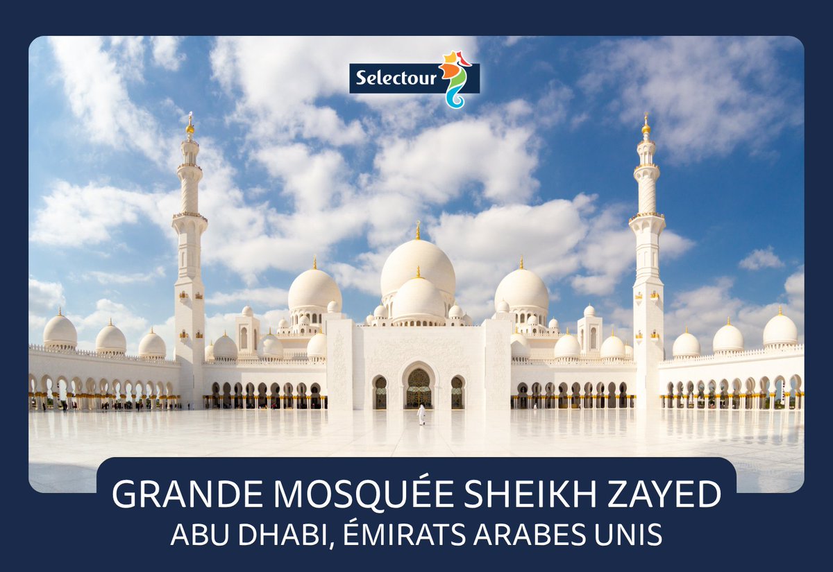 Selectour's tweet photo. La Grande Mosquée Sheikh Zayed possède pas moins de 82 dômes ! 😮
Le plus grand mesure environ 32,6 mètres de diamètre et domine la salle de prière principale.
📍 Abu Dhabi, Émirats arabes unis

✨ Envie de découvrir Abu Dhabi ?👉https://t.co/r1AcyaK9rH https://t.co/wAPzT0l00D