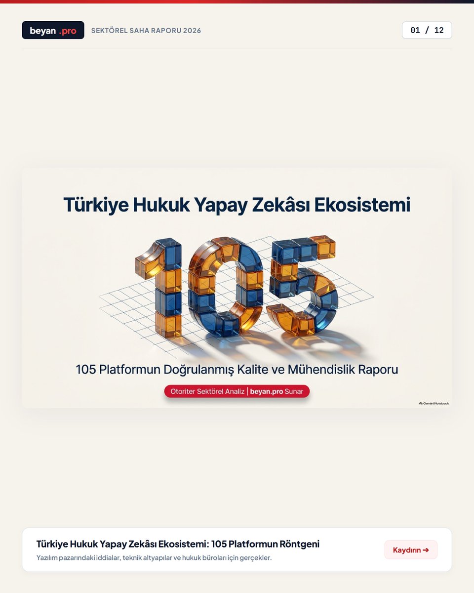beyan_pro's tweet photo. Türkiye'de hukuk yapay zekâsı: 105 yerel platformluk devasa bir ekosistem oluştu.

Peki bu araçların ne kadarı adliyenin gerçek pratiğine uygun, ne kadarı yüzeysel arayüz?

105 platformu tek tek tarayarak çıkardığımız saha röntgeni: 🧵👇 https://t.co/QdFNp1fFRW