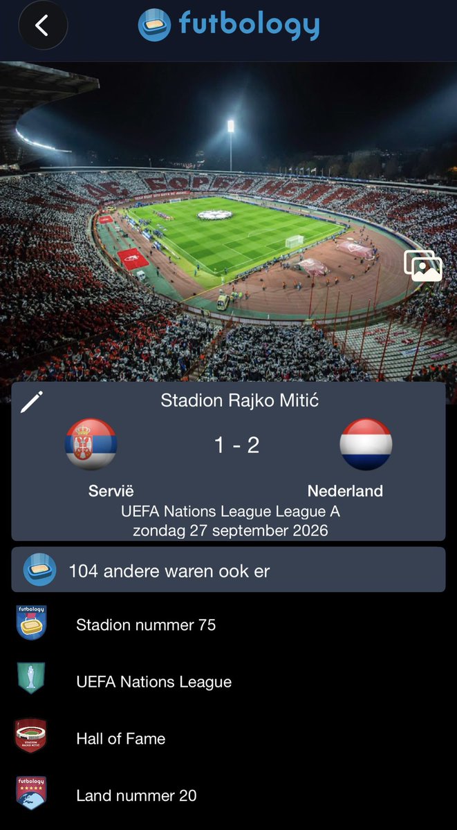 Danny__1489's tweet photo. Servië - Nederland in het stadion van Rode Ster, oftewel stadion nummer 75 en land nummer 20! #serned #belgrado https://t.co/UYH8AtujcU