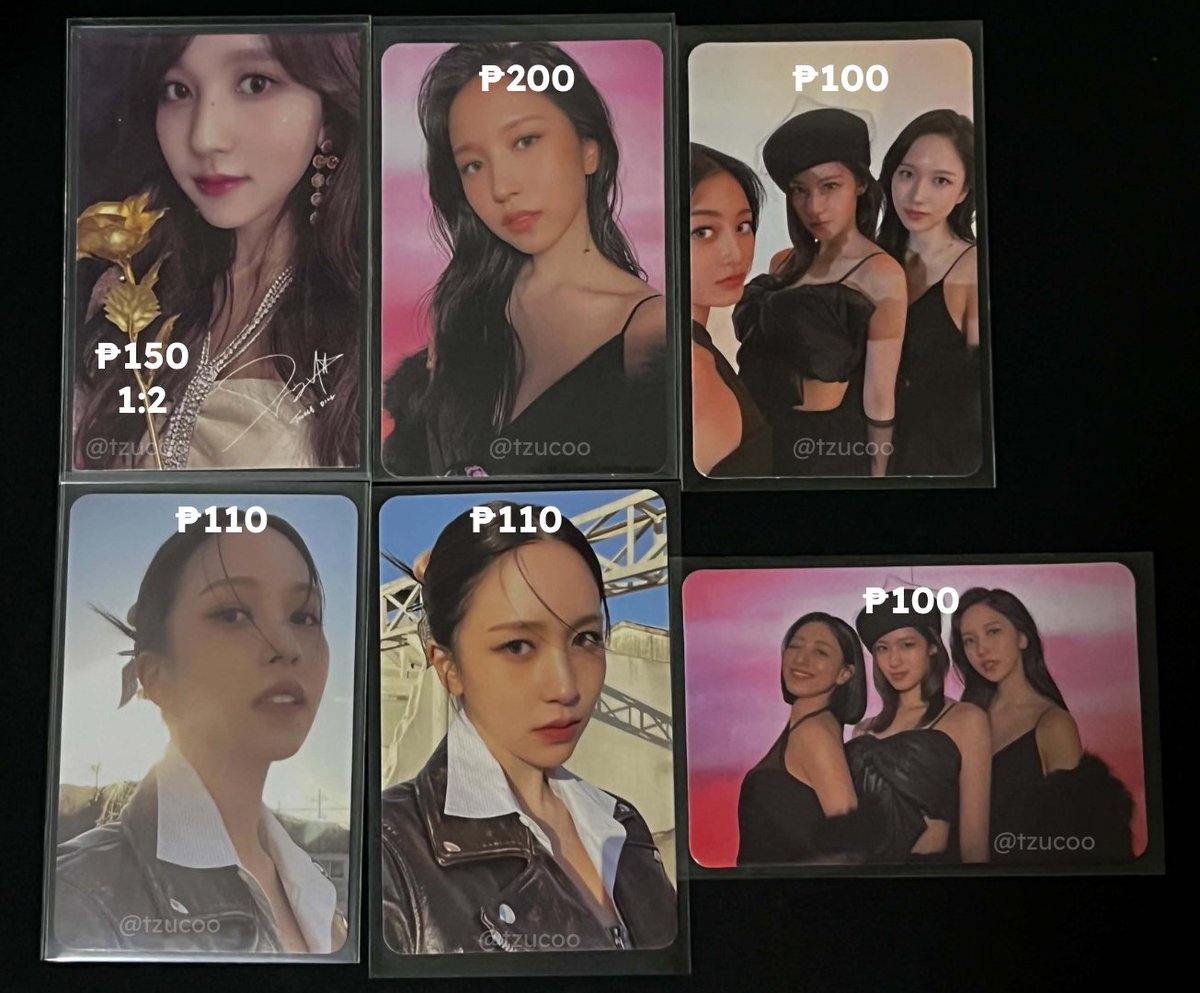 tzucoo's tweet photo. [🛒 — #tzucoosells ]

WTS LFB MinaPCs

‼️Discount for take all (comment/dm)

MOD: can meet up (sm manila/waltermart bacoor) / lalamove / sco
MOP: GCash/Maribank
DOP: PAYO (prio) / can do long DOP but w/dp

📌read pinned 
🏷️wts lfb twice ph mina pc https://t.co/H7zhe7nRV0