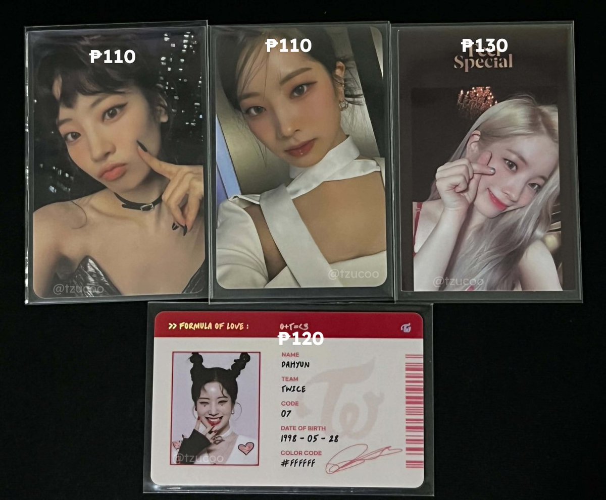 tzucoo's tweet photo. [🛒 — #tzucoosells ]

WTS LFB Dahyun PCs

‼️Discount for take all (comment/dm)

MOD: can meet up (sm manila/waltermart bacoor) / lalamove / sco
MOP: GCash/Maribank
DOP: PAYO (prio) / can do long DOP but w/dp

📌read pinned 
🏷️wts lfb twice ph dahyun pc https://t.co/ukft4FuO6I